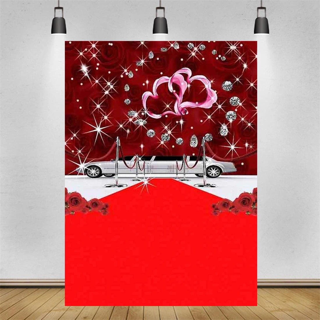 

Diamond and Limo Computer Printed Photography Backdrop Stage Carpet Theme Background