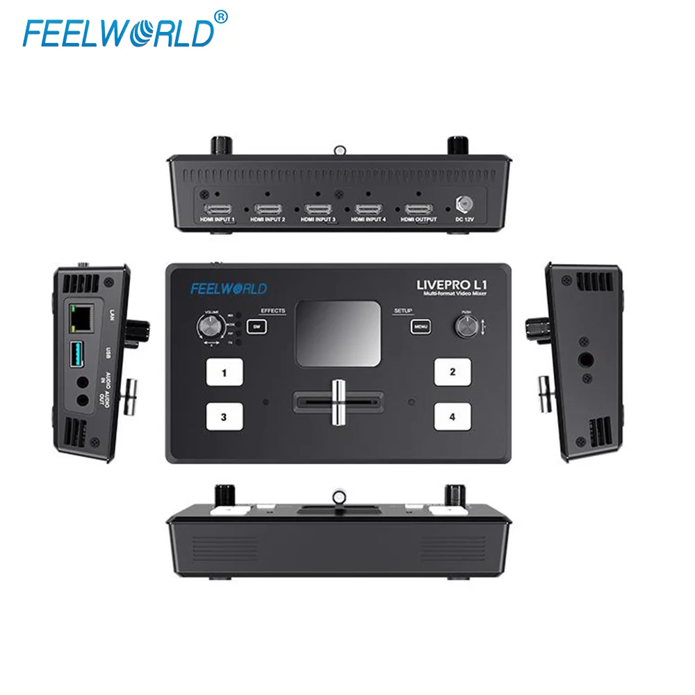 Видеомикшер FEELWORLD L1 V1 с 4 входами HDMI и USB3.0 для прямой трансляции (art.: 3920da5613eef) - 3920da5613eef