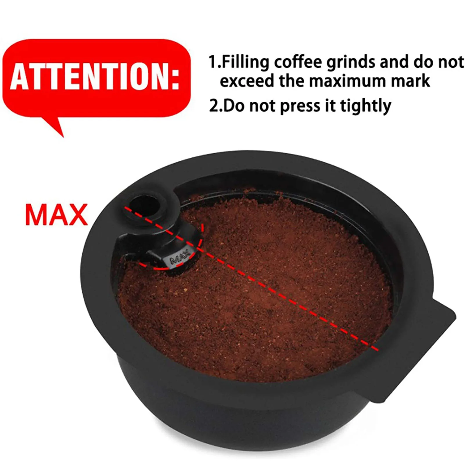 

Reusable Capsule Coffee Cup Filter For Refillable Coffee Cup Holder Slicone Lid Compatible with Bosch Tassimo 60/180ml