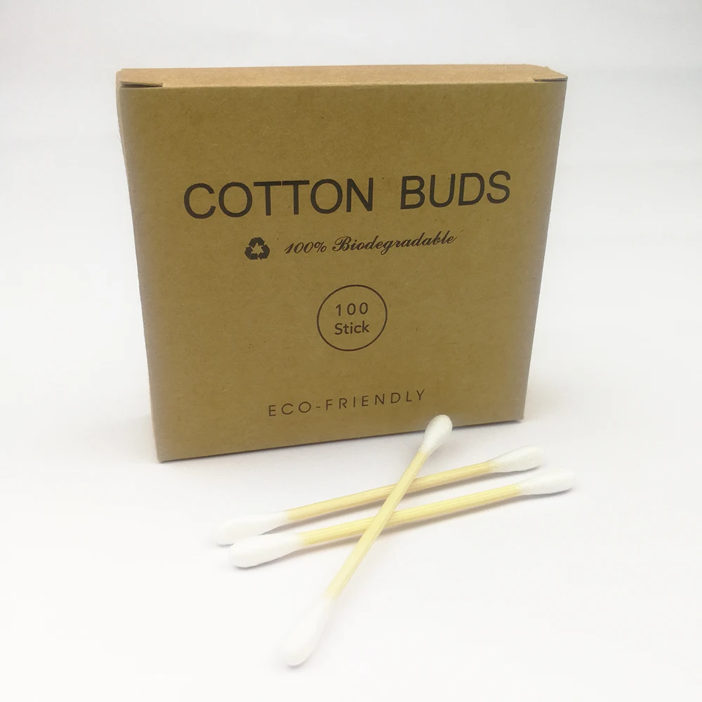 Бамбуковый ватный тампон с двойной головкой 100 шт./упак. женские ватные тампоны