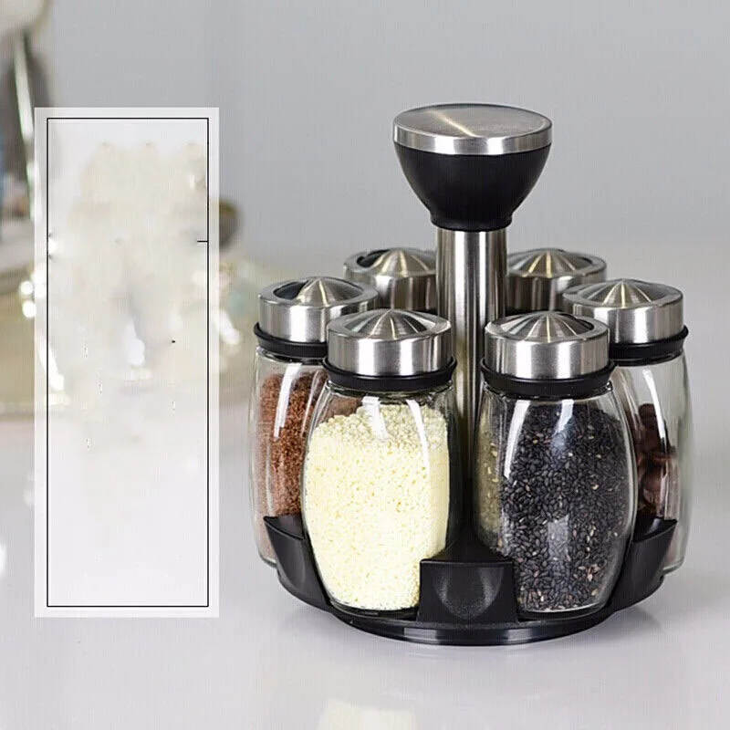 

Kitchen Seasoning Bottle Glass Rotating Seasoning Bottle Seasoning Jar Seasoning Box Salt Shaker Seasoning Bottle Household