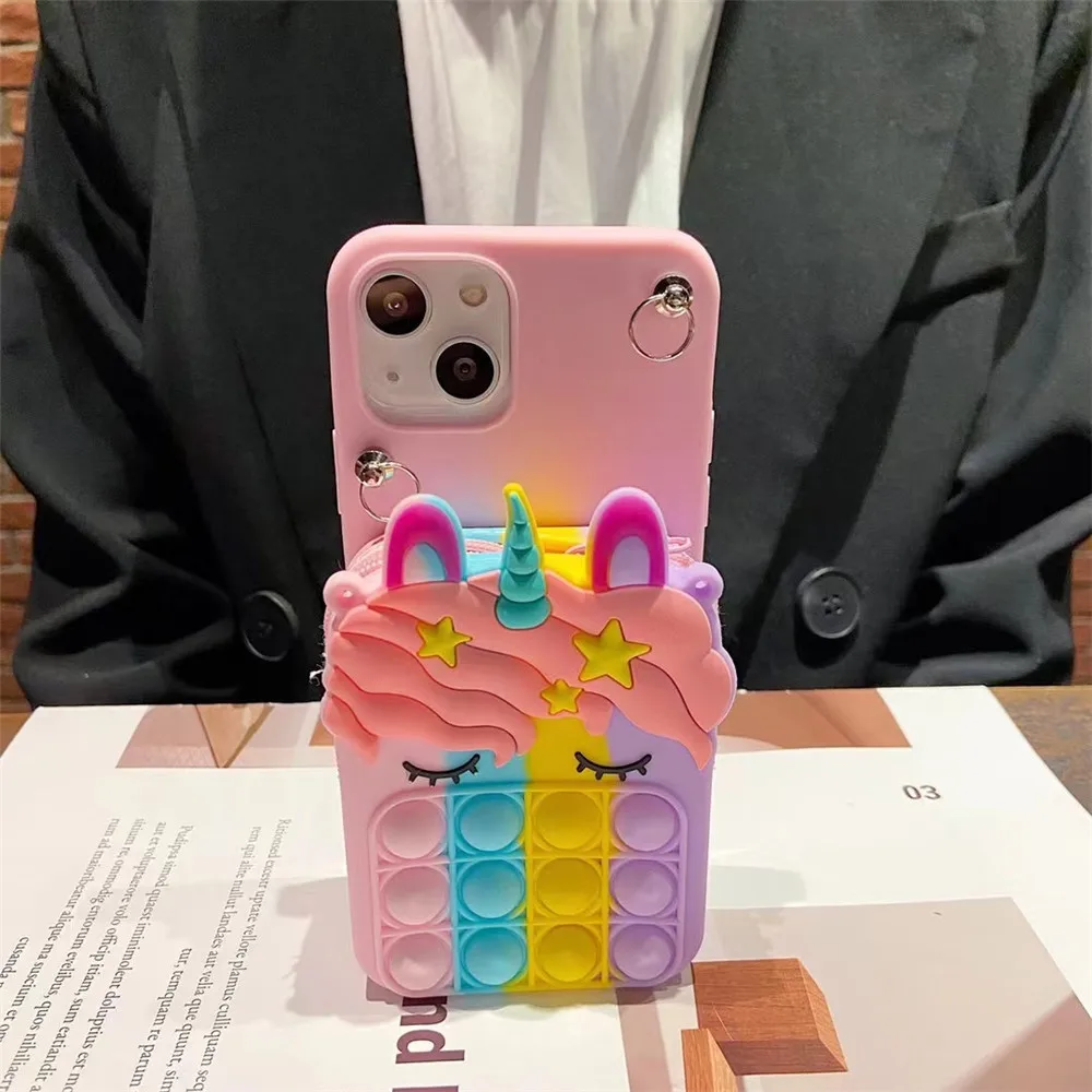 Coin Purses Pop Case For Xiaomi Redmi 4A 4X 5 5A 6 6A 7 7A 8 8A 9 9A 9i 9C 9T K20 K30 K30i K30s K40 Pro Plus Bubble Wallet Cover