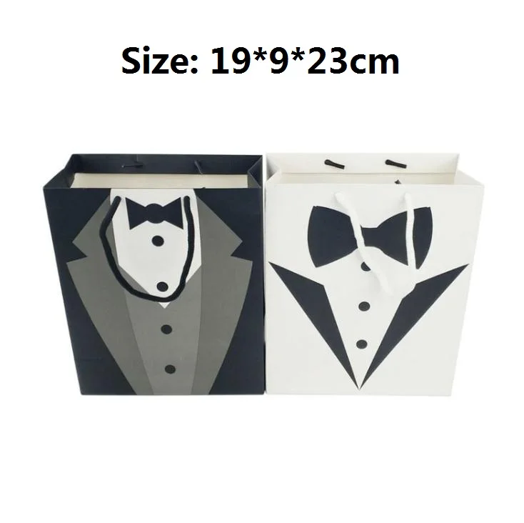 Черный белый смокинг формальный наряд печатные подарочные сумки угощать для
