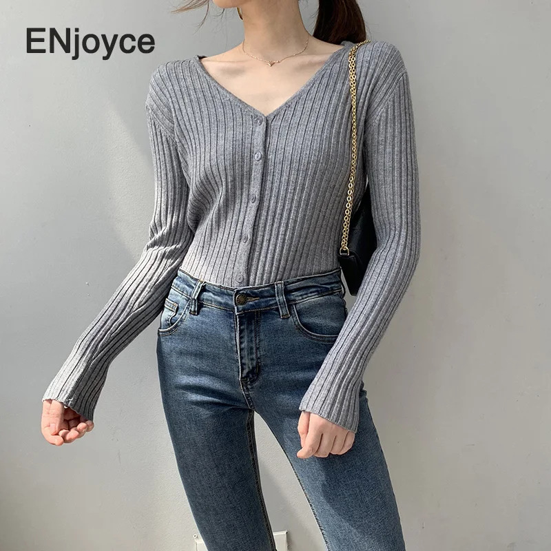 Женский трикотажный кардиган на пуговицах однотонный облегающий свитер в рубчик