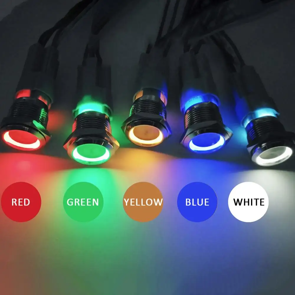 19mm Metal push button switch LED Power Switch Waterproof Engine Stainless Steel Car Auto Motorcycle Starter | Автомобили и