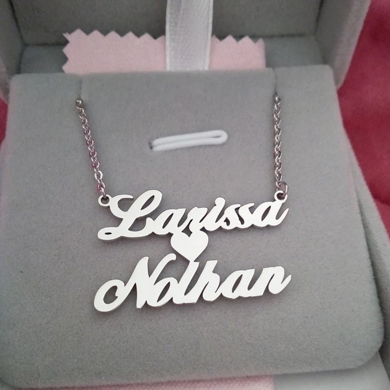 Двойное ожерелье под заказ регулируемое из нержавеющей стали с двумя именами