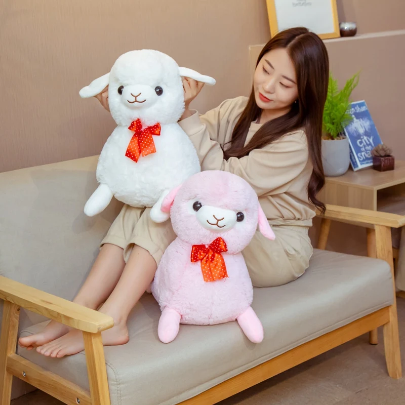 Новые Сексуальные плюшевые игрушки альпакасо 35 см/45 см милые лежа бантик альпака