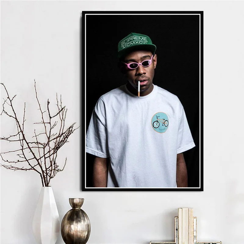 Холст Плакаты с живописью и принтом в стиле «хип-хоп» реперская музыка Tyler The Creator Wall Art абстрактные картины декорации Декор для дома образы - Цвет: Light Yellow