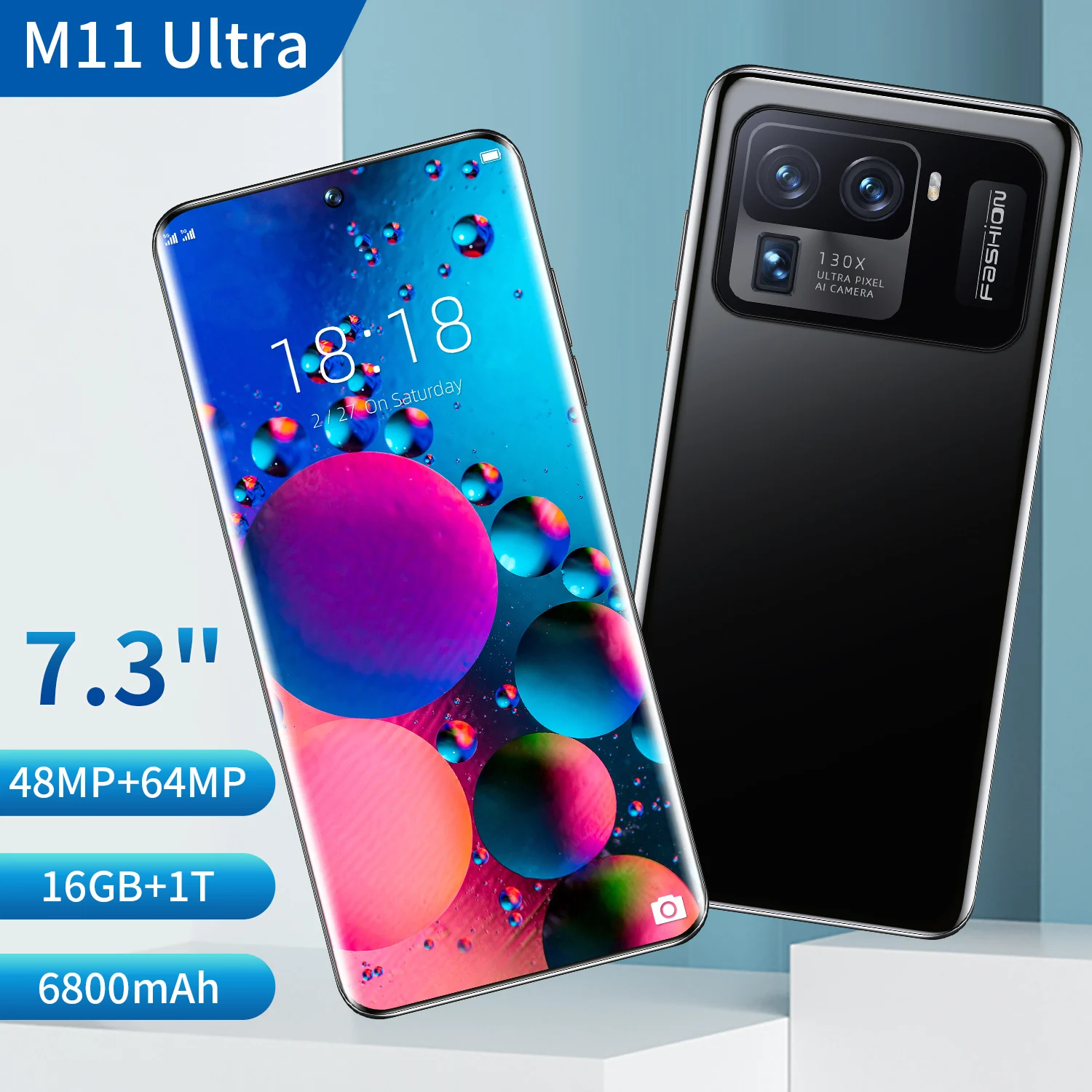 

Global Version M11 Ultra 7.3 Inch 5G Network Fingerprint ID 6800mAh Smart Phone 48+64MP