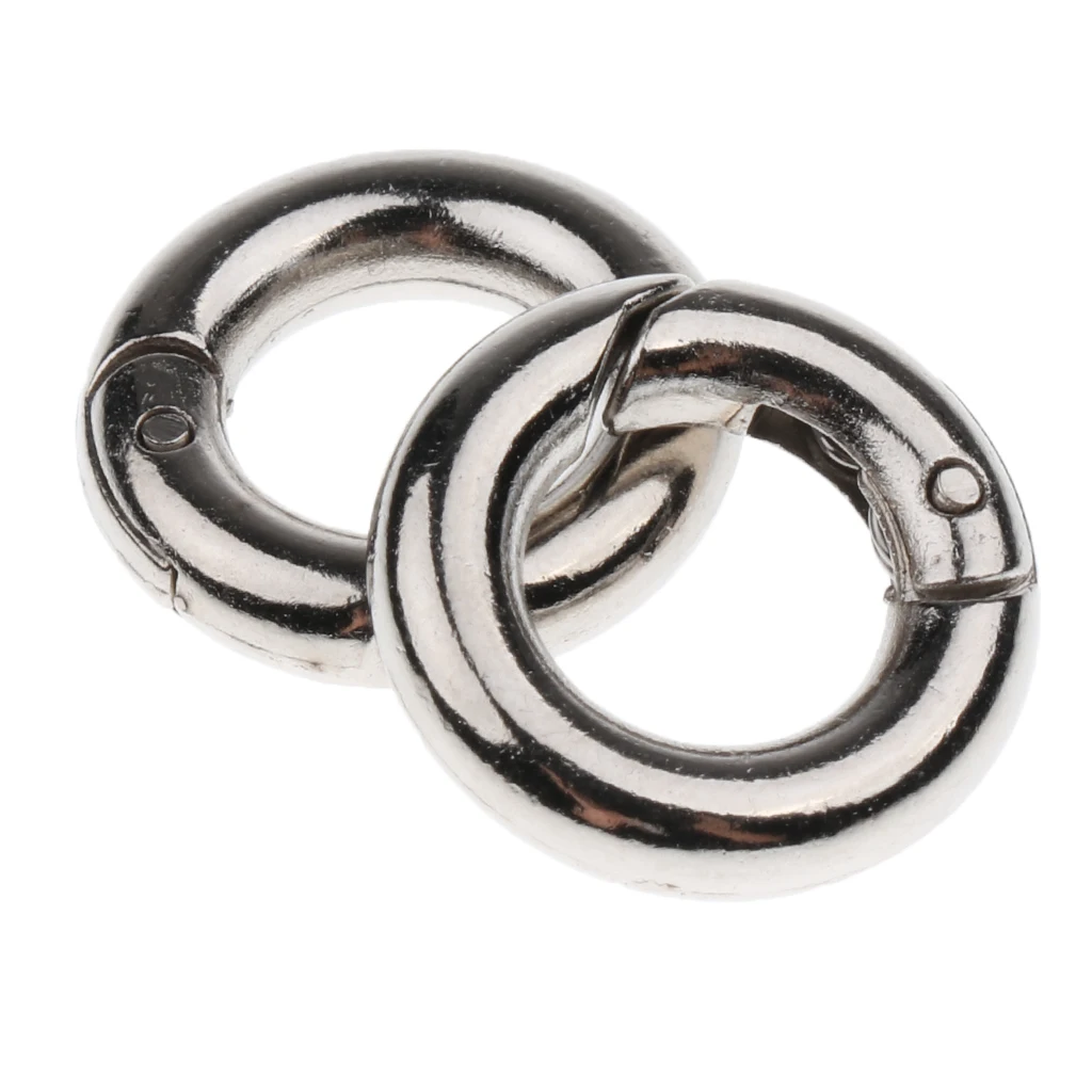 10 шт. Серебряный Круглый карабин пружинное кольцо пряжка зажим крючок Брелок для