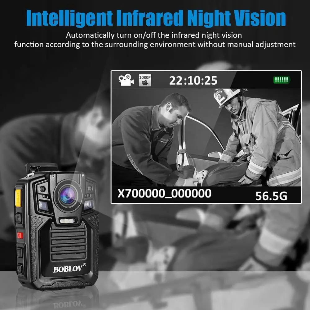 BOBLOV HD66-02 1290P нательная камера полицейская охранная ИК инфракрасная линза носимая