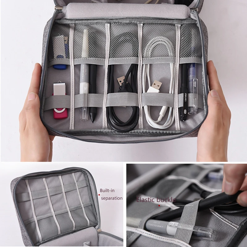 USB органайзер для устройств Зарядное устройство провода косметичка на молнии