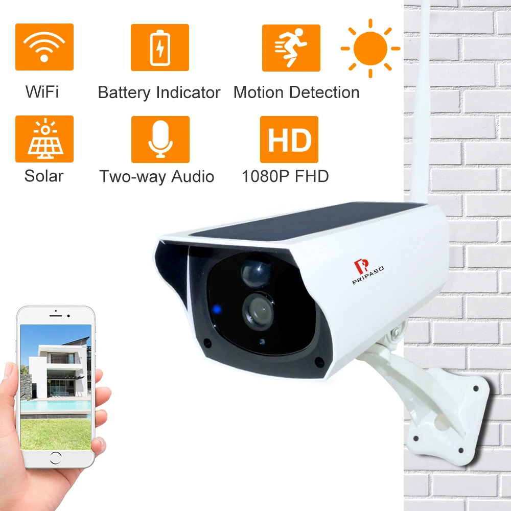 Ip камера видеонаблюдения 1080P на солнечной батарее 2 МП Wi Fi|Камеры видеонаблюдения|