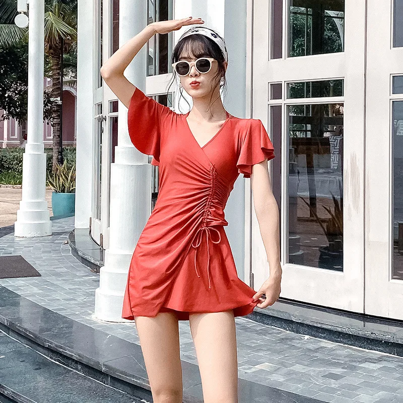 

Korea Bikinis For Women 2020 One Piece Swimsuits Set Girls Swimwear Dress Teens Monokini 2020 Mujer Push Up Swim Suit Plus Size