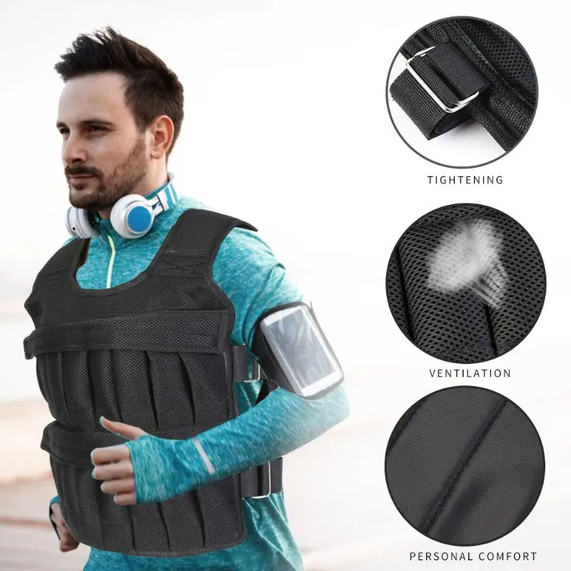 

3/15/30 Kg Loading Weighted Vest Jacket Load Weight Vest Exercise Boxing Training Fitness Equipment for Running
