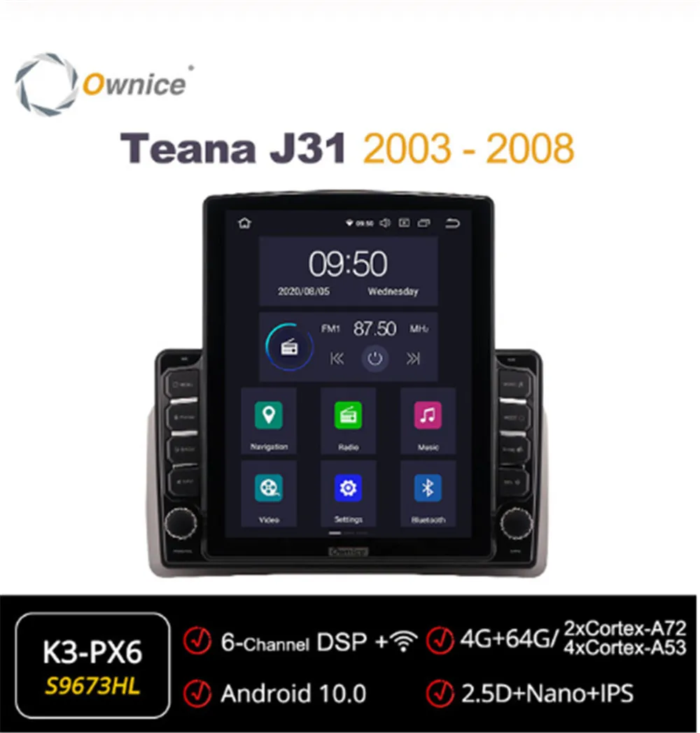 Ownice Octa 8 ядер Android 10 0 автомобильное радио для Nissan Teana J31 2003 2008 GPS 2 Din Авто стерео