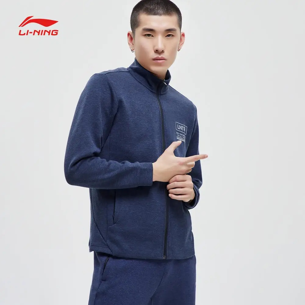 Li-Ning мужской тренировочный свитер на молнии 66% хлопок 34% полиэстер подкладка
