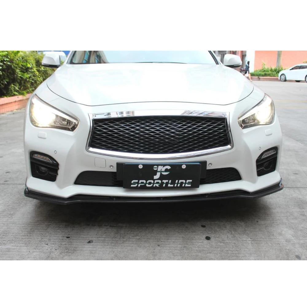 Передний бампер спойлер разделители для Infiniti Q50 спорт седан 4 двери только- углеродного волокна/FRP/ПУ