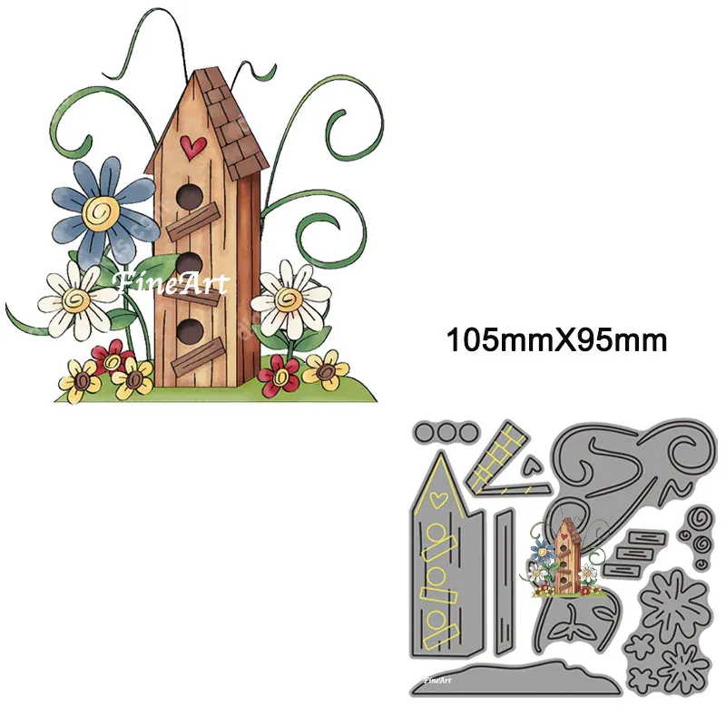

Spring Flowers House Metal Cutting Dies Stencils For Scrapbooking Paper Cards Craft Making Craft Decoration Knife Mould Die Cut