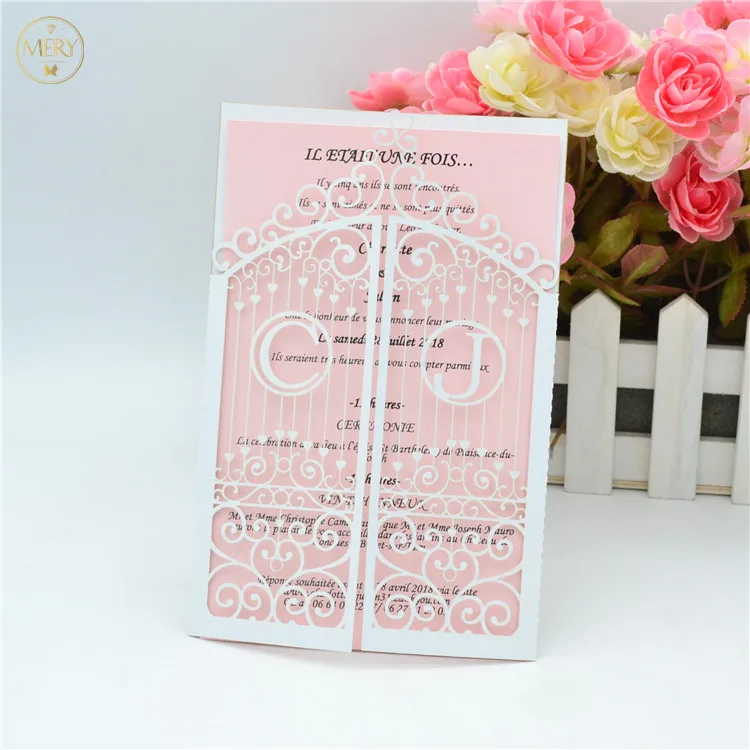 Великолепные свадебные пригласительные открытки в стиле ворот с лазерной