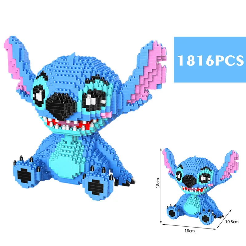 

New 2882PCS Disney Lilo & Stitch Building Blocks Cartoon Animal Image Reading Style Building Practical Skills Brain Game Gift