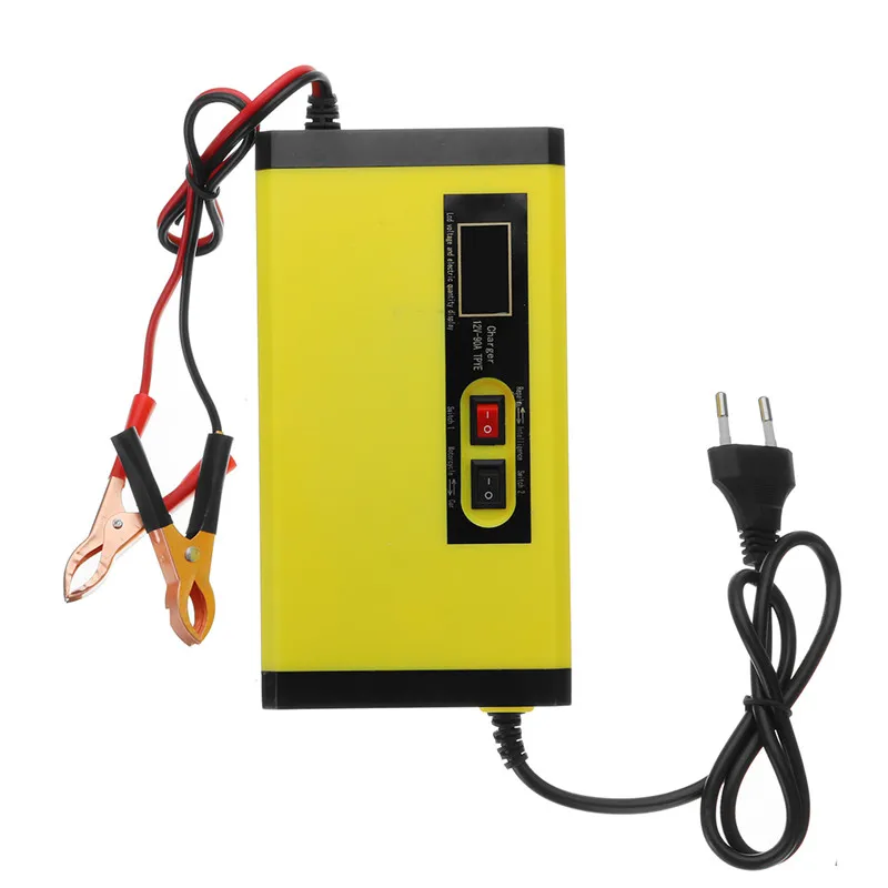 EU Plug Интеллектуальное зарядное устройство 100-240 в, 100 Вт, 12 В, 8 А, импульсный Ремонт для автомобиля, мотоцикла, мокрого свинцово-кислотного типа, штепсельная вилка ЕС/CN, ЖК-дисплей, световесы - Цвет: EU Plug