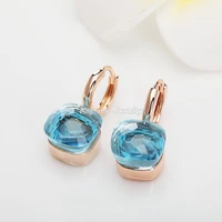 pomellato 23 colors faceted crystal candy square earrings 3 gold color inlay zircon candy earrings fashion women jewelry