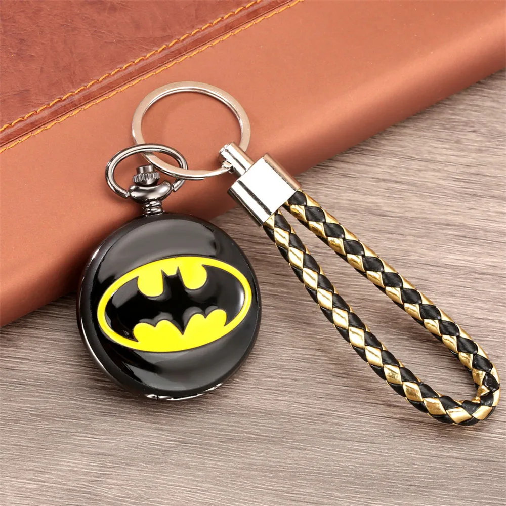 

Retro Lovely Pendant Quartz Pocket Watch Gifts for Kids Men Women with Leather Rope Keychain