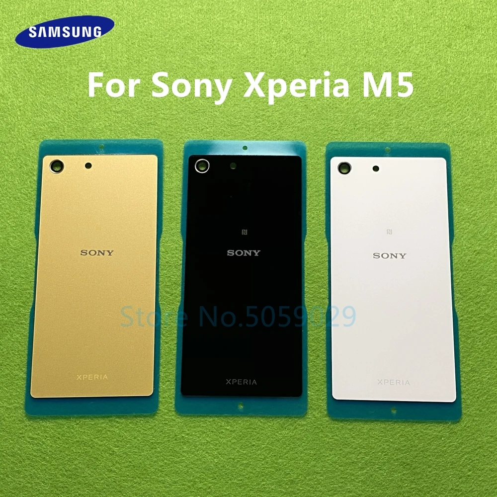 Задняя стеклянная крышка корпус корпуса батарейного отсека для Sony Xperia M5 E5603 E5606