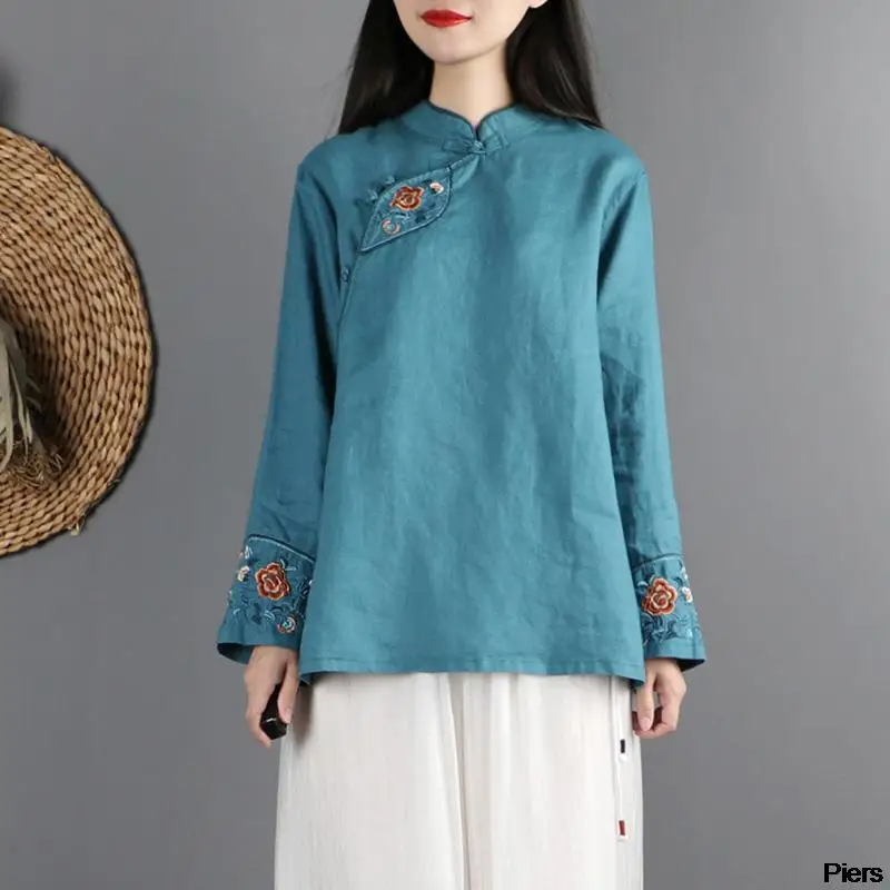 Женский костюм Тан 2021 года в стиле ретро улучшенная рубашка-Ципао китайском