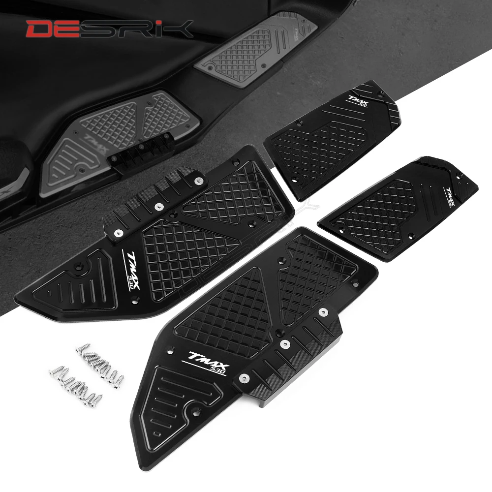 DESRIK Противоскользящий коврик для ног Yamaha Tmax 530 2017 2018 2019 спереди и сзади ножной