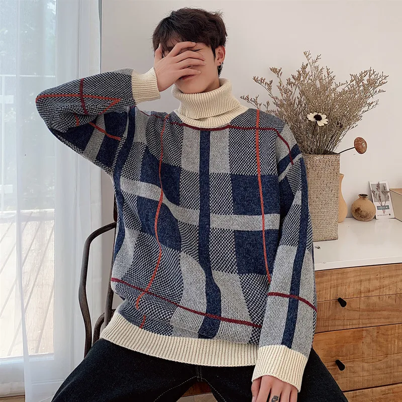 2019 зимние мужские трусы с квадтратным принтом пальто кашемировый свитер толстый
