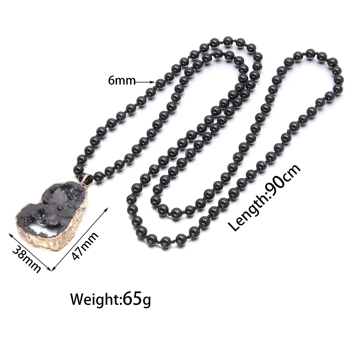 

Fashion Natural Stone Agates Beads Necklace Irregular Pendant Charms Long Necklaces Jewelry Gifts for Women