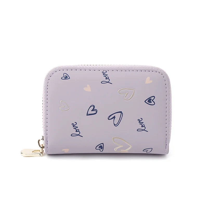 Мода любовь сердце кошелек печать простая молния мульти-карта мелочь монета