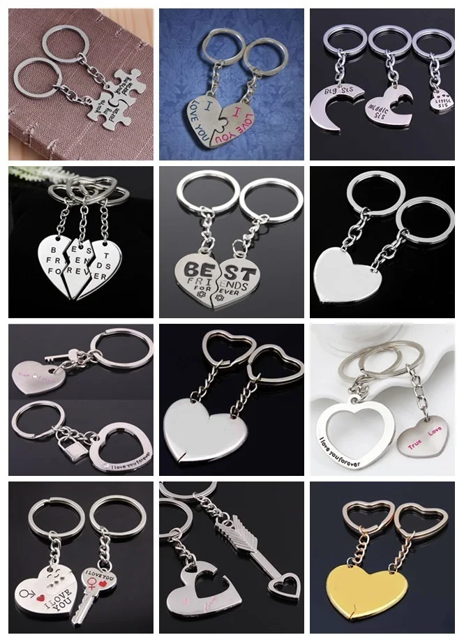 Парный брелок для ключей кольцо модная бижутерия подарок девочек друзей любовь