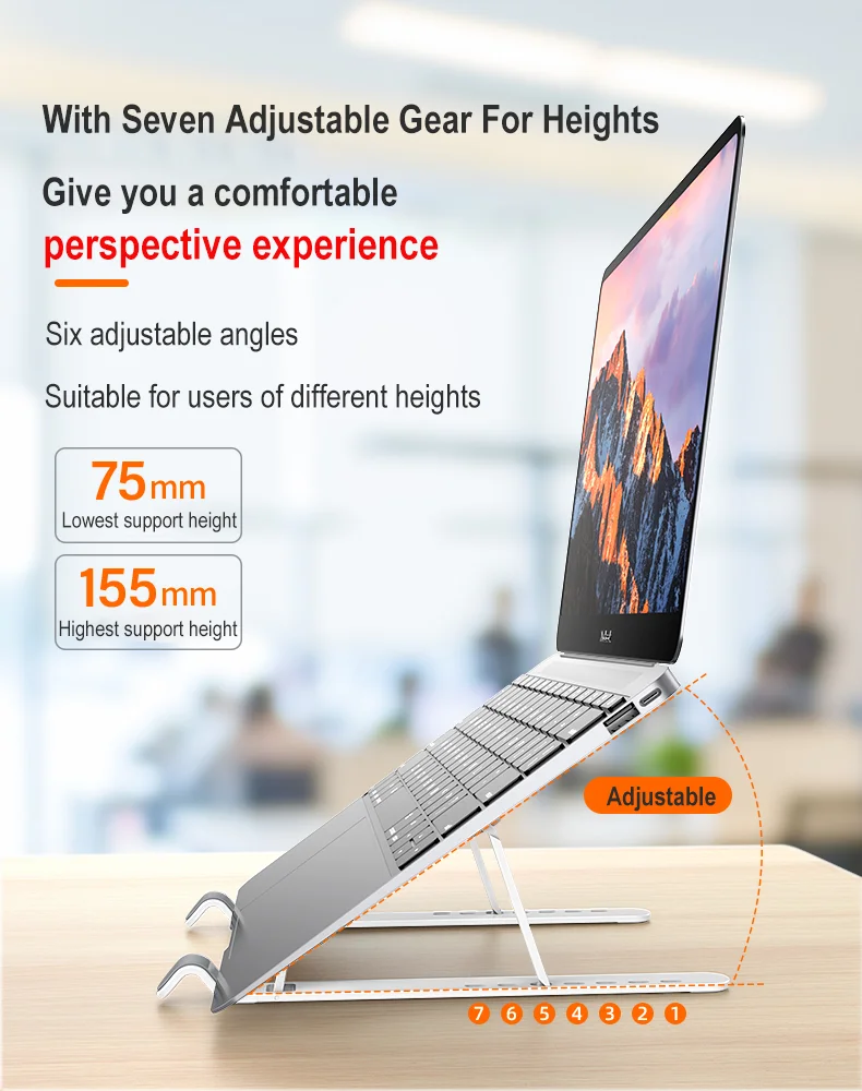

Foldable Laptop Stand Aluminum Alloy,POM Notebook Light Portable Holder Tablet Stand For All Computer White Black Apple Silver