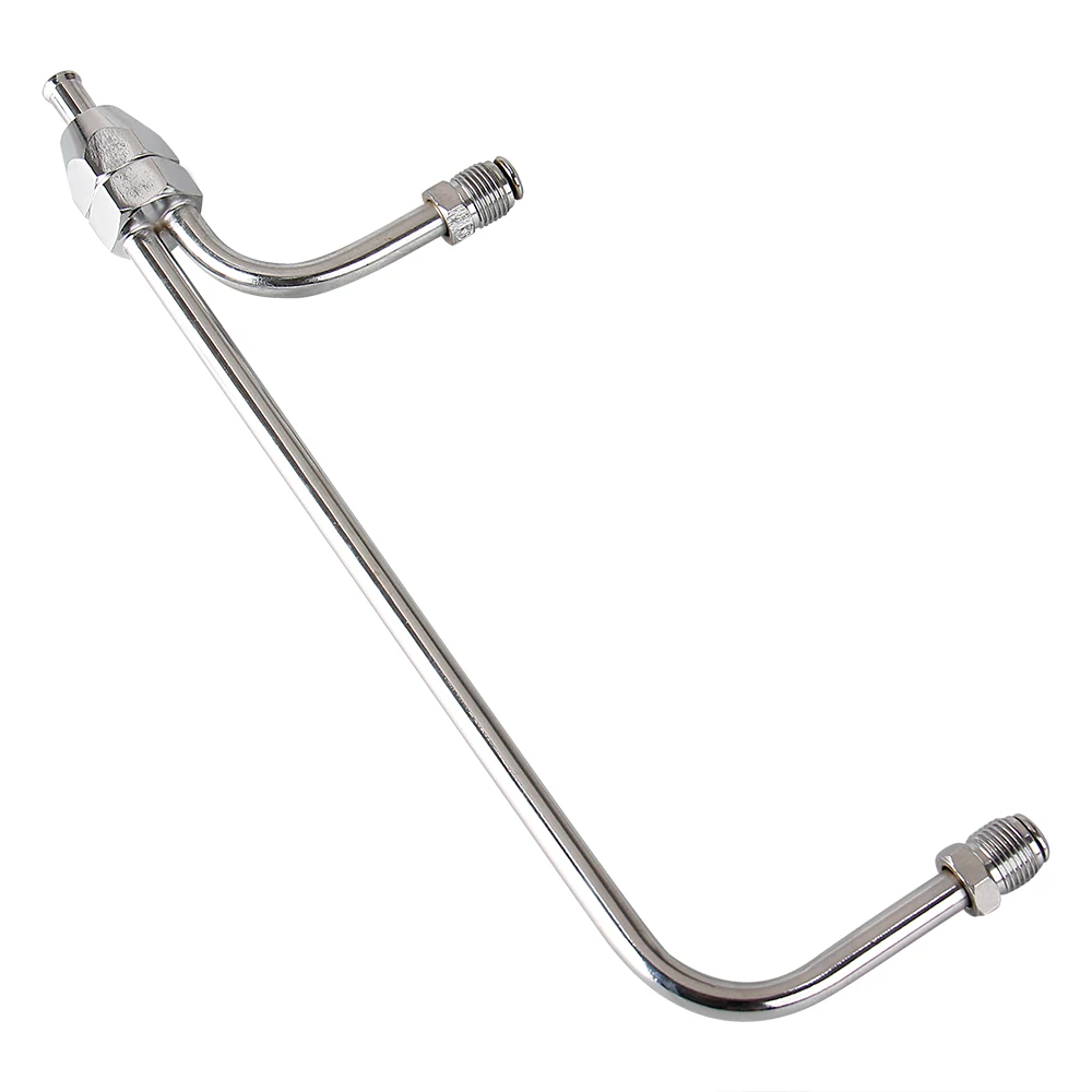 

Chrome Gas Hard Tube Fuel Line Kit for 4160 Barrel Carb Carburetor 3/8" Inlet