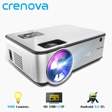 CRENOVA новейший Android проектор 1280*720P поддержка 4K видео через HDMI домашний кинотеатр видео проектор