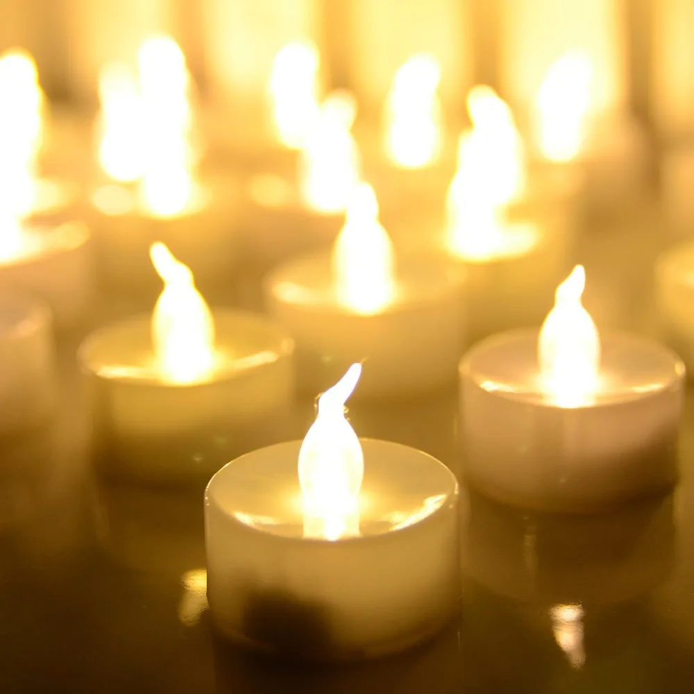 6 шт./компл. желтый светодиодный беспламенный чайный светильник с питанием от