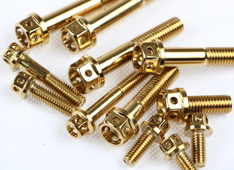 

Motorcycle Dual Drive Hollow Flange Head Outer Hexagon Ti screws Ti fastener M6x10/13/15/20/30/45mm