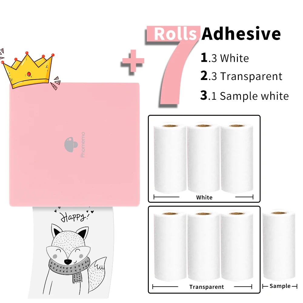 Портативный термопринтер Phomemo M02 миниатюрный принтер карманная наклейка для