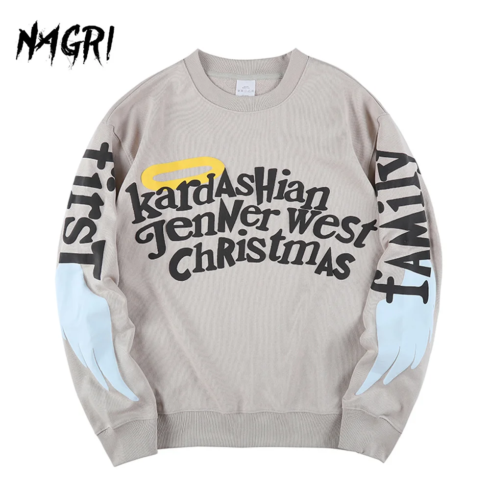 

Print Kanye Letter Hoodies Autumn Winter Fleece Oversized Crewneck Sweatshirt Hip Hop Hoodie For Men Casual Pullover Top