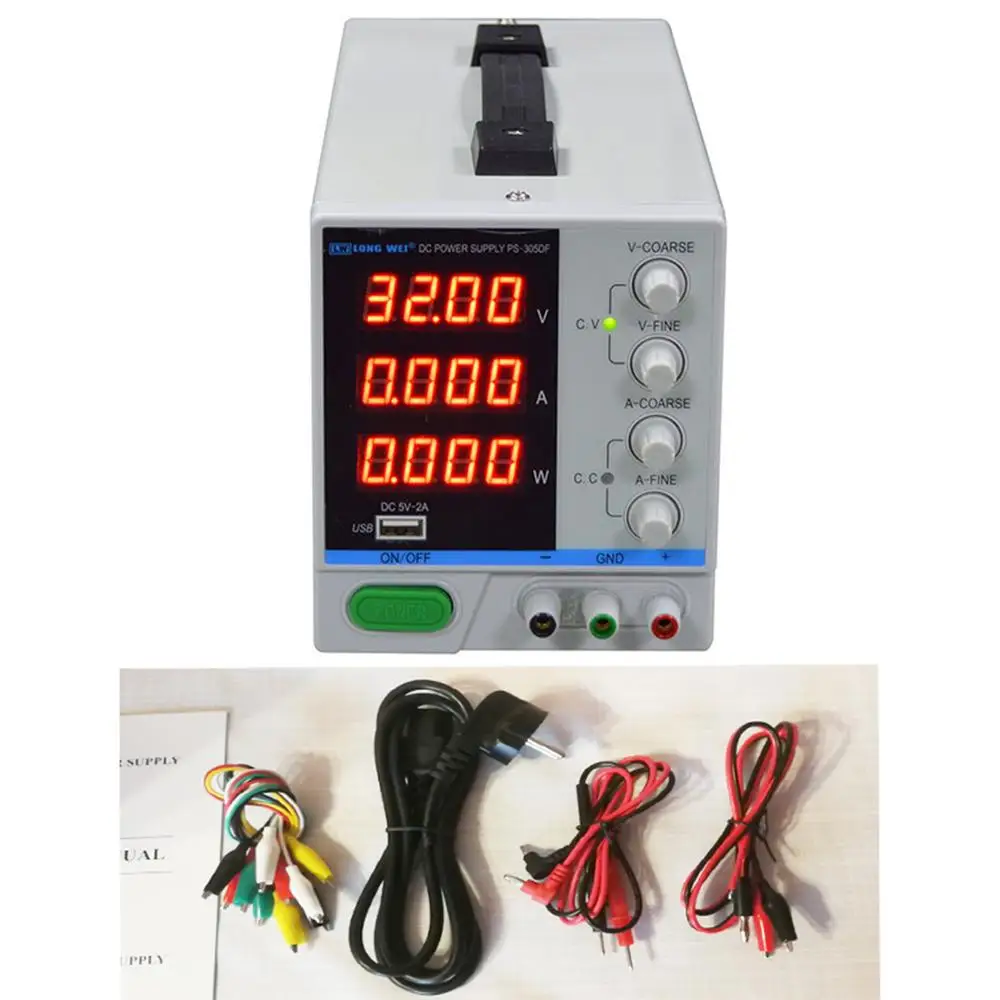 PS-3010DF 110V/220V DC источник питания 30V 10A Precision Variable LED Digital Lab Регулируемый W/ USB |