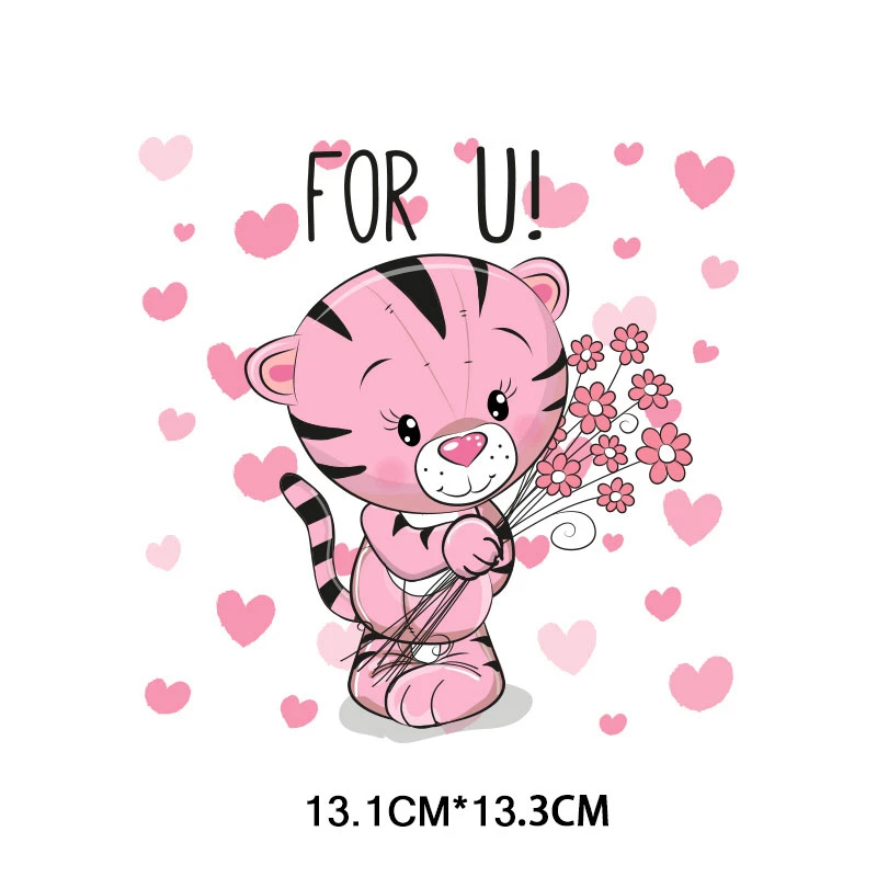 Милого кота Переводные железные накладки полосатая одежда патч для