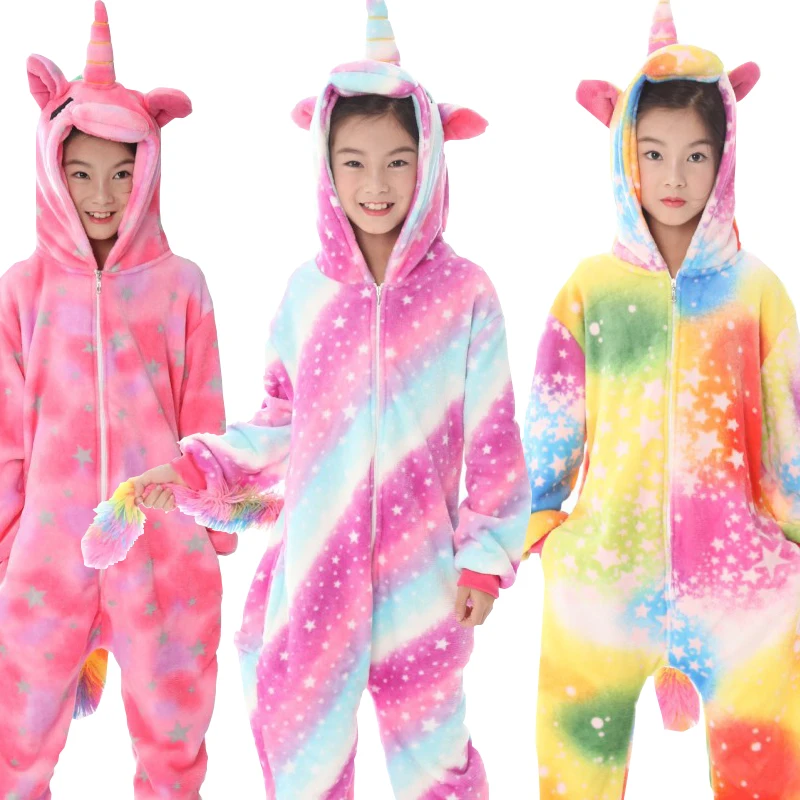 Новые пижамы Kigurumi stitch onesies Рождественская детская зимняя одежда для сна с рисунком животных детские пижамы, белье для детей с капюшоном