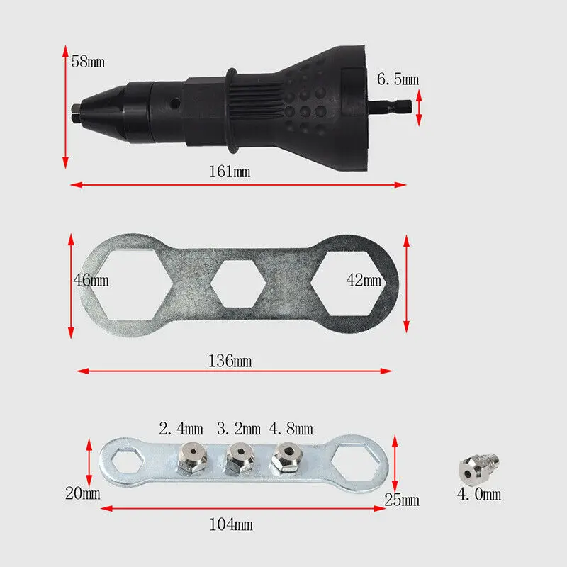 Электрический заклепочный сверлильный адаптер преобразующий насадку заклепки