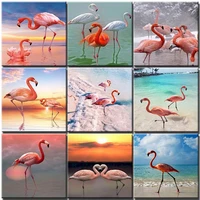 flamingos diy painting by numbers animals picture coloring zero basis handpainted oil painting unique gift home decor gift child