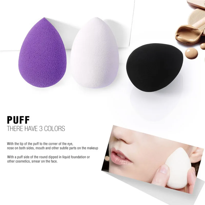 O.TWO.O 1Pc Blue Face Makeup Sponge Puff Egg Facial Cosmetic Concealer Cream Foundation Powder Puff Makeup Foundation Sponge
