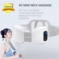 4d smart electric neck shoulder waist full body massager heating wireless and portable