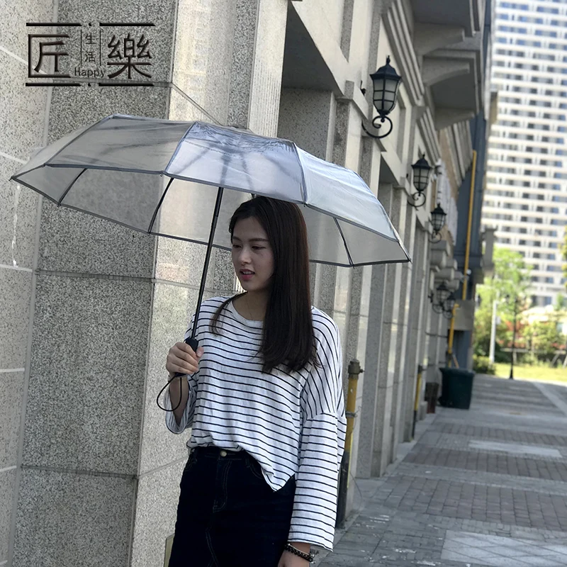 

Clear Umbrella Transparent Automatic Folding Couple Umbrella Double Big Windproof Paraguas Transparente Ladies Umbrella AB50UB
